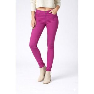 YMI Hyperstretch Mid-Rise Skinny Leg Jeans Slim Fit Stretch Fushia Pink Womens L